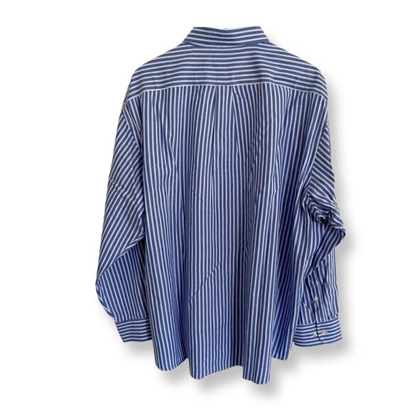 Club Room Regular Fit Pinpoint Mens Button Down Blue Shirt. Size 18.5 34/35 - Picture 2 of 10